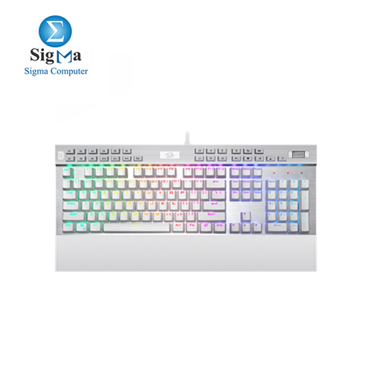 Redragon K550W RGB Yama 131 Key RGB LED Illuminated Backlit White Mechanical Keyboard