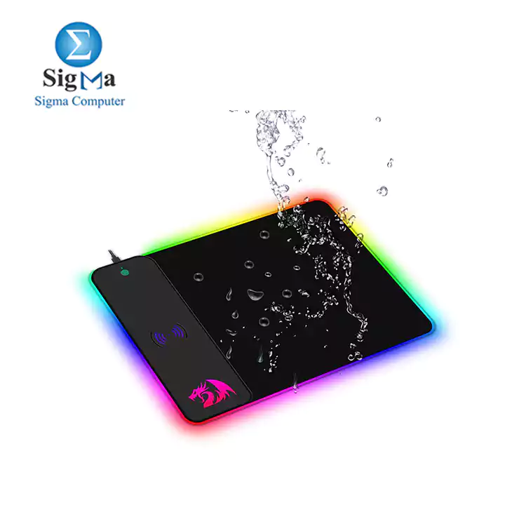 Redragon P028 CRATER RGB Gaming Mouse Pad And Fast QI 10W Wireless Charging     Size  400 x 300 x 9 mm