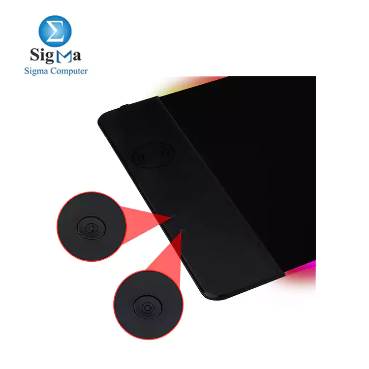 Redragon P028 CRATER RGB Gaming Mouse Pad And Fast QI 10W Wireless Charging     Size  400 x 300 x 9 mm