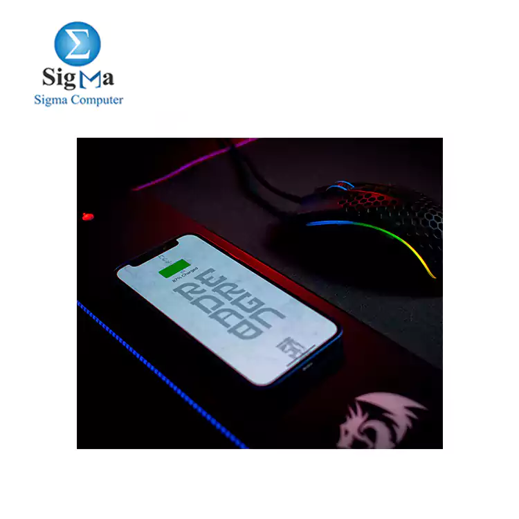 Redragon P028 CRATER RGB Gaming Mouse Pad And Fast QI 10W Wireless Charging  – Size 400 x 300 x 9 mm | 550 EGP
