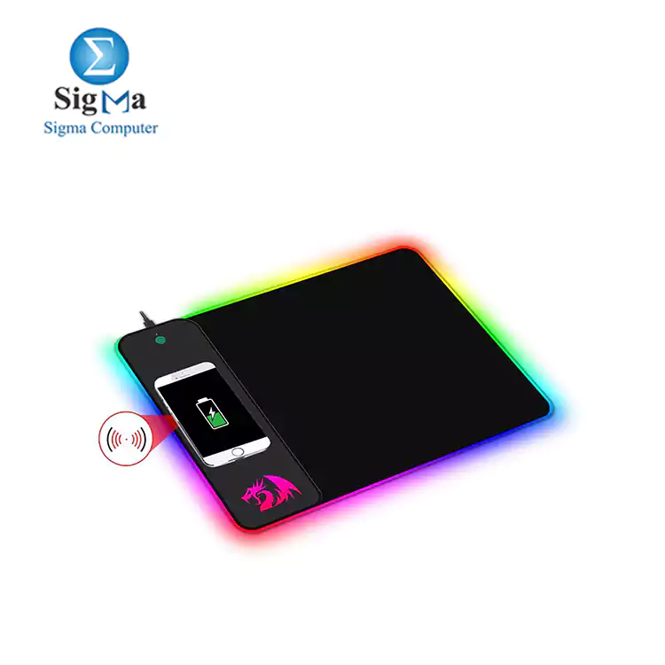 Redragon P028 CRATER RGB Gaming Mouse Pad And Fast QI 10W Wireless Charging     Size  400 x 300 x 9 mm