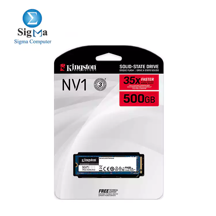 Kingston NV1 500G M.2 2280 NVMe PCIe Internal SSD Up to 2100 MB s SNVS 500G