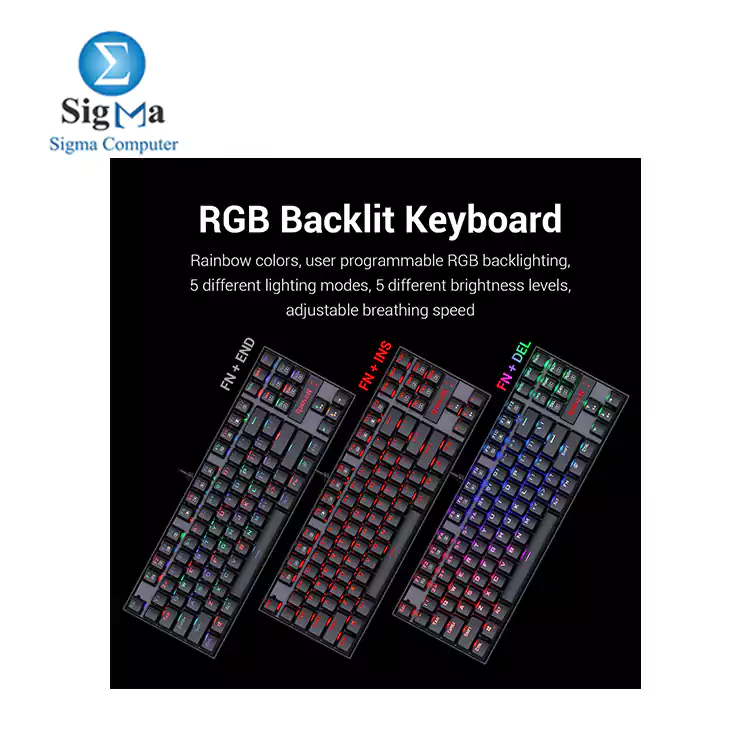 Redragon K552-RGB-BA Mechanical Gaming Keyboard, Mouse Combo Wired RGB LED Backlit