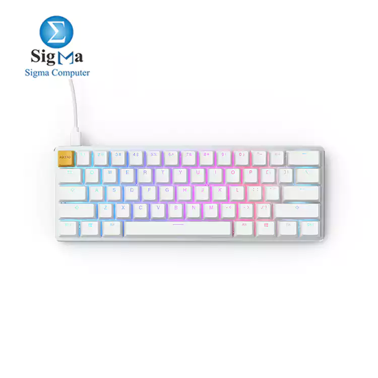 Glorious Keyboard GMMK Compact Mechanical Gaming Brown Switch RGB White Ice (GLO-GMMK-COM-BRM)