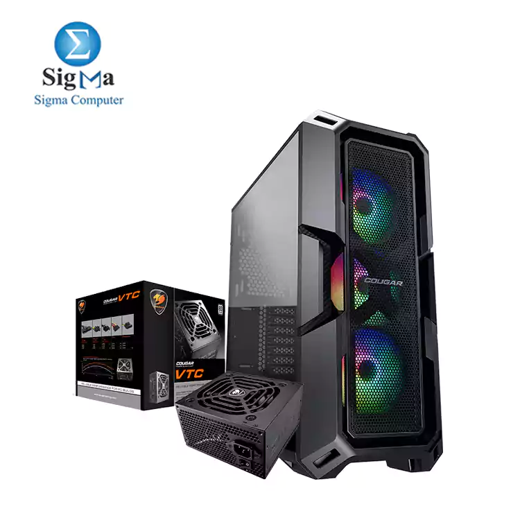 COUGAR MX440-MESH RGB VTC 500W GAMING CASE Tempered Glass Mid Tower-BLACK