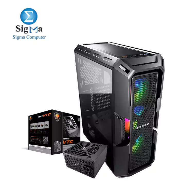 COUGAR MX440-MESH RGB VTC 650W GAMING CASE Tempered Glass Mid Tower-BLACK