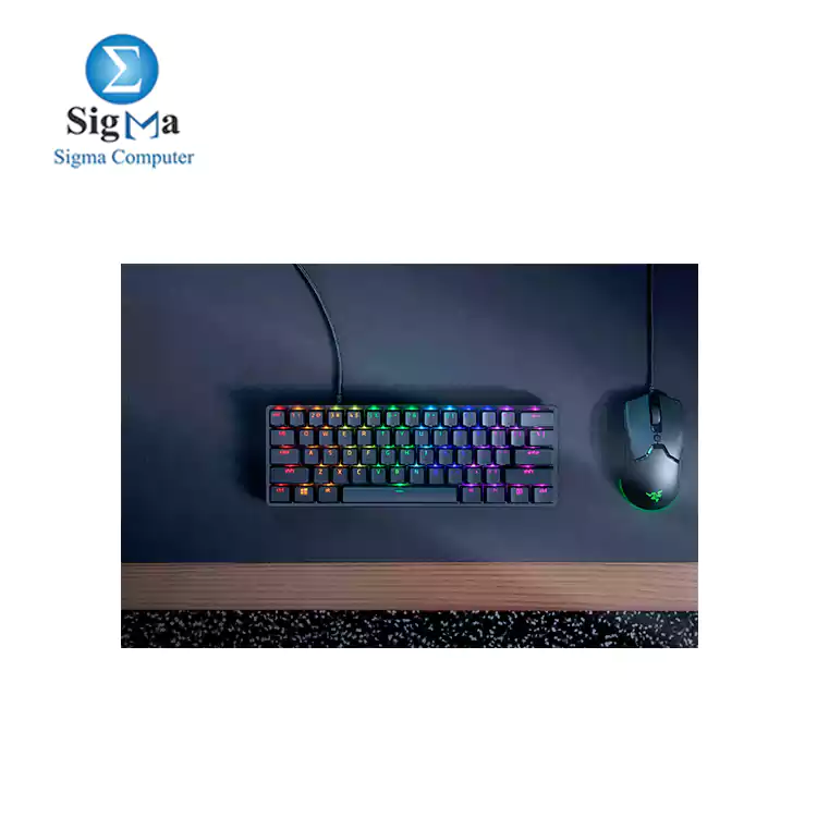 Razer Huntsman Mini - Clicky Optical Switch - US  60% Gaming Keyboard Optical Switch Purple - Black