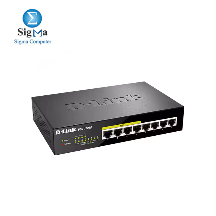 DGS-1008P 8-Port Gigabit PoE Unmanaged Desktop Switch