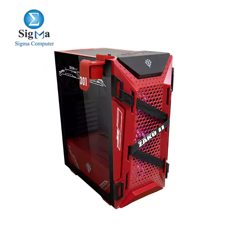 ASUS TUF Gaming GT301 ZAKU II EDITION ATX mid-tower compact case with tempered glass side panel