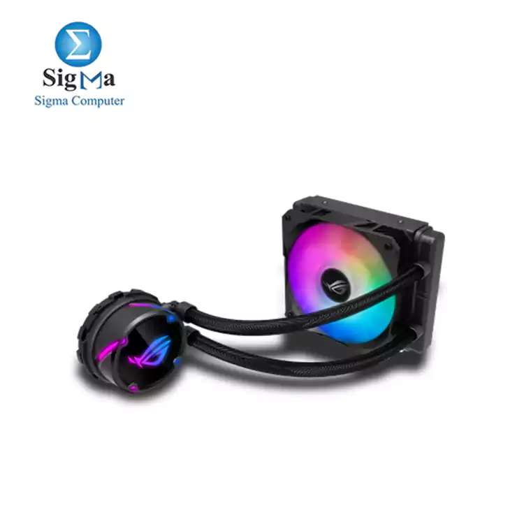 ASUS ROG STRIX LC 120 RGB all-in-one liquid CPU cooler with Aura Sync, and ROG 120mm addressable RGB radiator fan