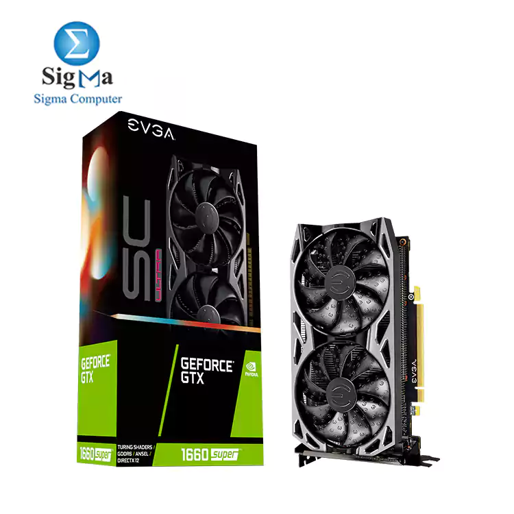 EVGA GeForce GTX 1660 SUPER SC ULTRA GAMING  06G-P4-1068-KR  6GB GDDR6  Dual Fan  Metal Backplate