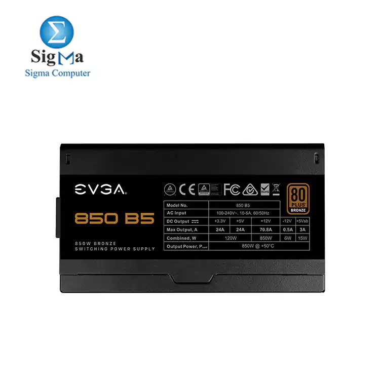 EVGA 850 B5, 80 Plus BRONZE 850W, Fully Modular, EVGA ECO Mode Compact 150mm Size, Power Supply 220-B5-0850-V2