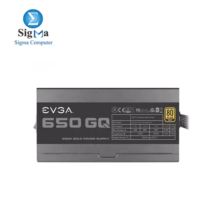 EVGA Alimentation PC 650W GQ - 80PLUS Gold - Semi-Modulaire (210