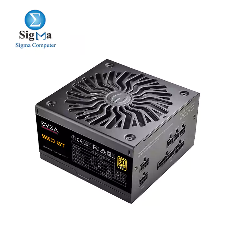 EVGA SuperNOVA 550 GT, 80 Plus Gold 550W, Fully Modular Auto Eco Mode with FDB Fan Compact 150mm Size, Power Supply 220-GT-0550-Y2