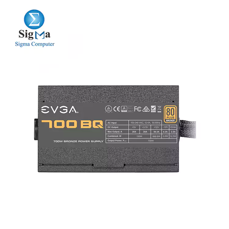 EVGA 700 BQ, 80+ BRONZE 700W, Semi Modular Power Supply 110-BQ-0700-V2