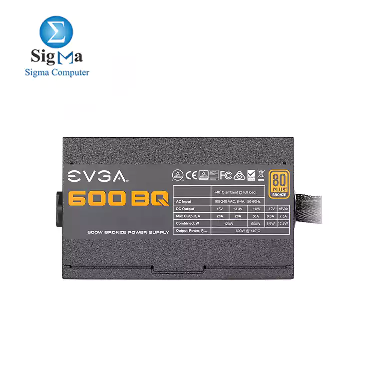 EVGA 600 BQ, 80+ BRONZE 600W, Semi Modular Power Supply 110-BQ-0600-K2