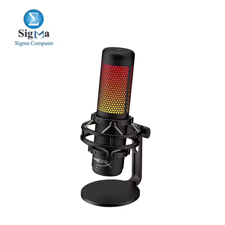 HyperX QuadCast S RGB USB Condenser Microphone for PC  PS4  PS5 and Mac Anti-Vibration Support