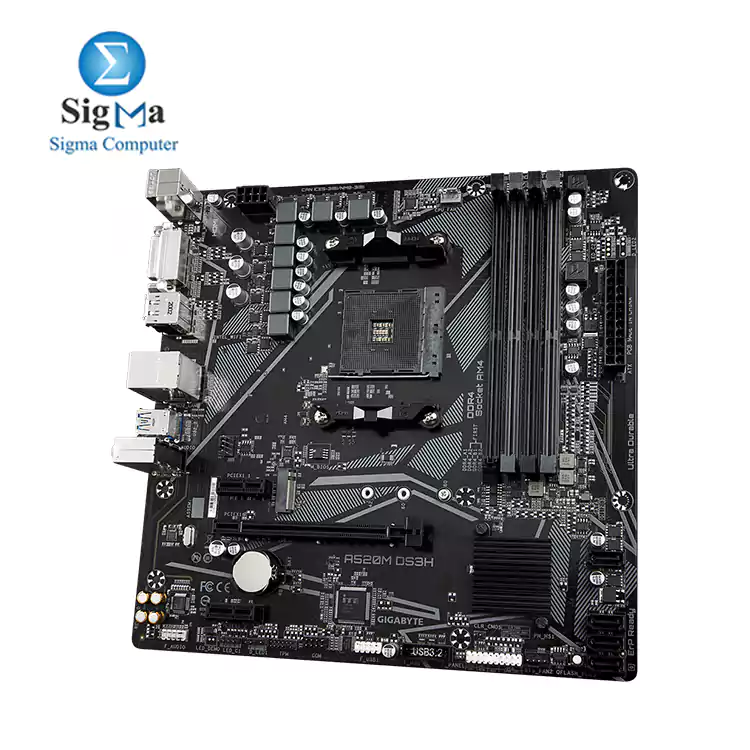 GIGABYTE MOTHERBOARD A520M DS3H (rev. 1.x) PCIe 3.0 x4 M.2, RGB FUSION 2.0, Smart Fan 5, Q-Flash Plus