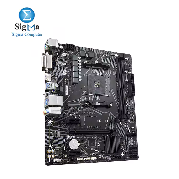 GIGABYTE MOTHERBOARD A520M H  rev. 1.x  Ultra Durable PCIe 3.0 x4 M.2  RGB FUSION 2.0  Smart Fan 5  Q-Flash Plus