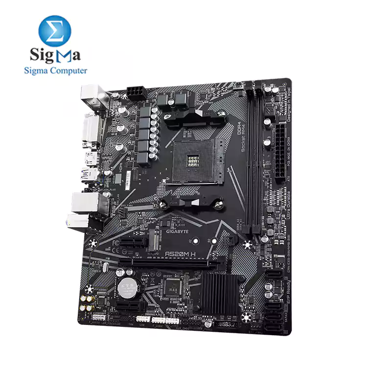 GIGABYTE MOTHERBOARD A520M H (rev. 1.x) Ultra Durable PCIe 3.0 x4 M.2, RGB FUSION 2.0, Smart Fan 5, Q-Flash Plus