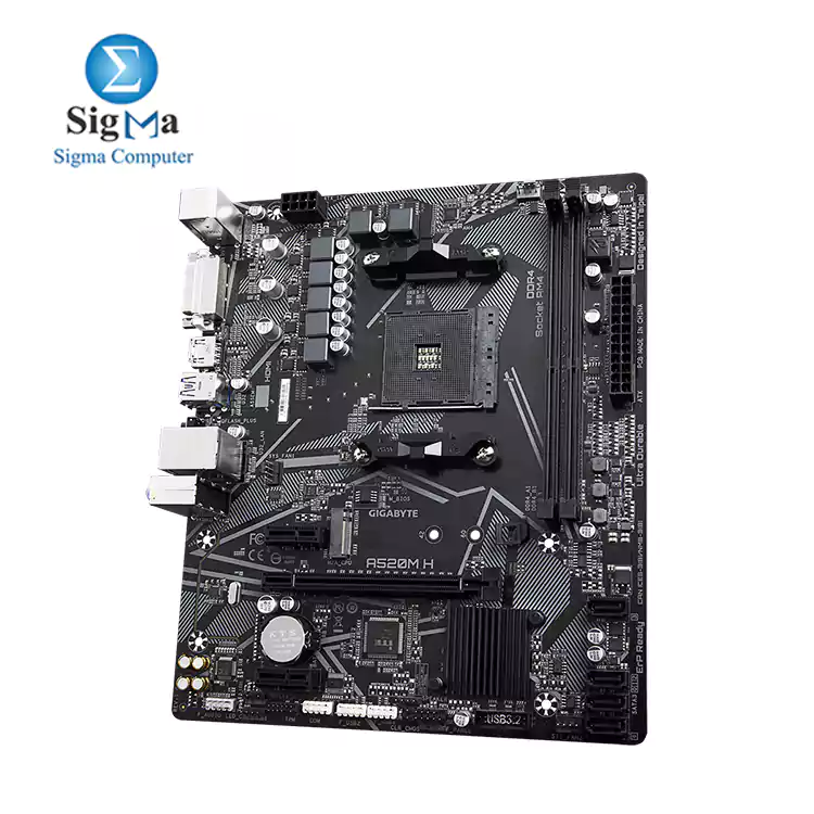 GIGABYTE MOTHERBOARD A520M H  rev. 1.x  Ultra Durable PCIe 3.0 x4 M.2  RGB FUSION 2.0  Smart Fan 5  Q-Flash Plus