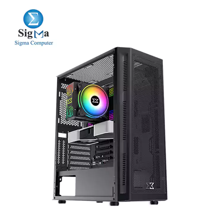 XIGMATEK Master X GAMING MID-TOWER CASE ARGB 4 Fans PLUS POWER SUPPLY 600W