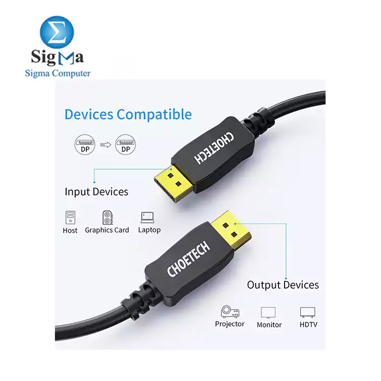 Choetech Cable Display PORT To Displayport XDD01 2M 8K-4K 