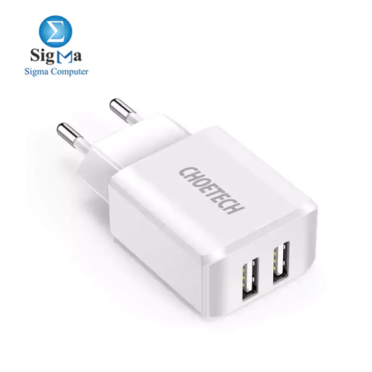 CHOETECH Charger USB Fast Charging 2 Port 2A EU Plug - C0030EU-WH