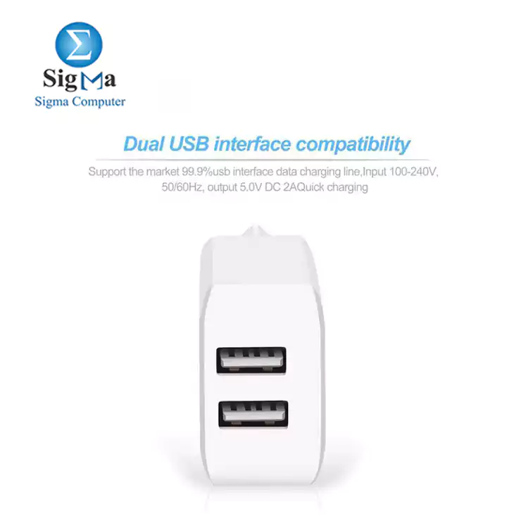 CHOETECH Charger USB Fast Charging 2 Port 2A EU Plug - C0030EU-WH