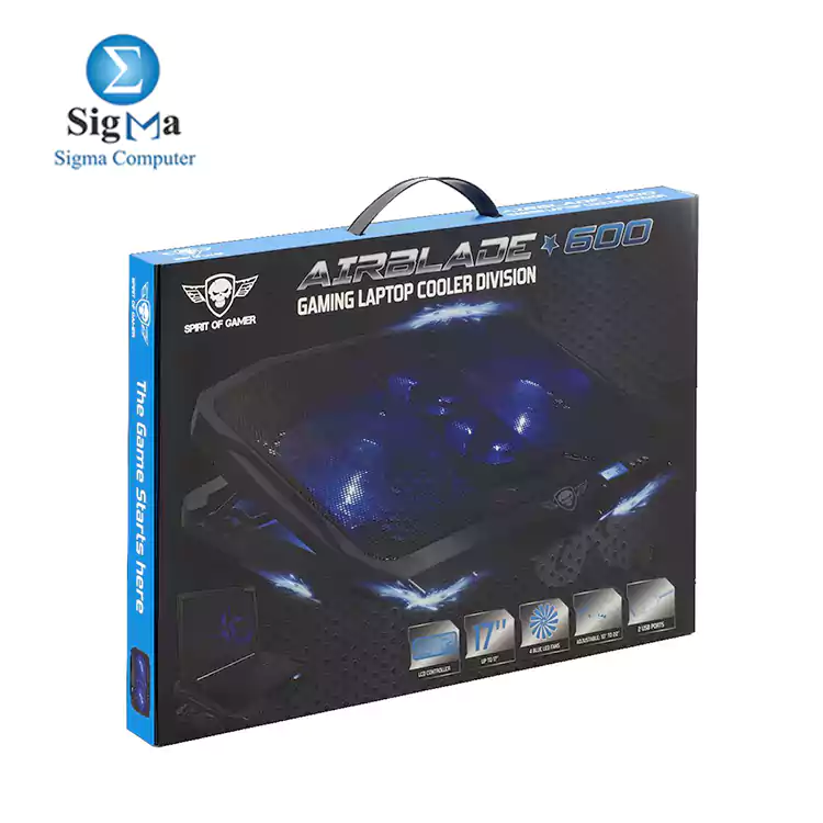 Spirit Of Gamer AirBlade 600 Blue 17 Cooler - Black Blue LF-37-7