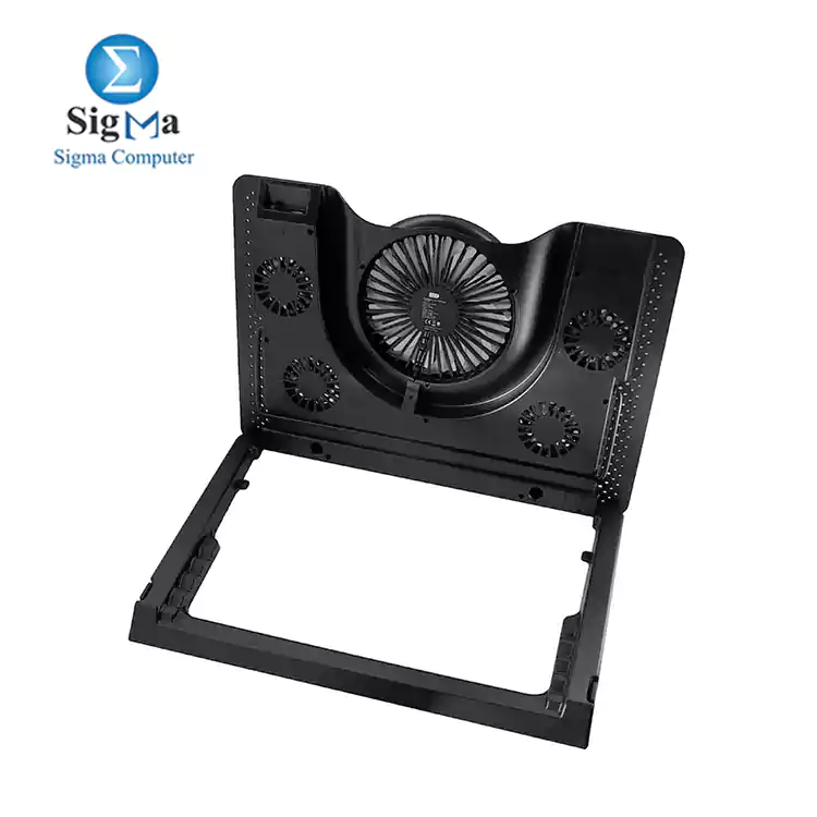 2B  LF016  Gaming Laptop Fan 5 Fans with Led Metal Fan - Black