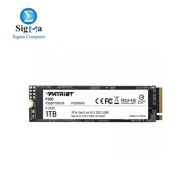 Patriot P300 M.2 2280 1TB PCIe Gen3 x4, NVMe 1.3 Internal Solid State Drive