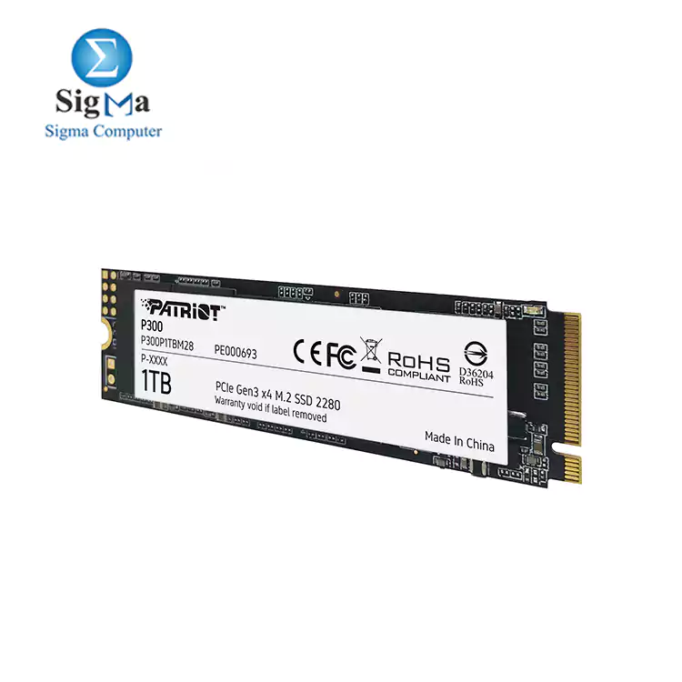 Patriot P300 M.2 2280 1TB PCIe Gen3 x4, NVMe 1.3 Internal Solid State Drive