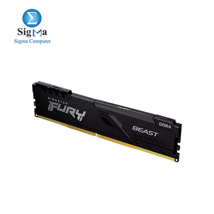 Kingston FURY Beast 16GB DDR4-3200 CL16  288-Pin DIMM  1.35V  Intel XMP 2.0  Gold Contact Fingers.