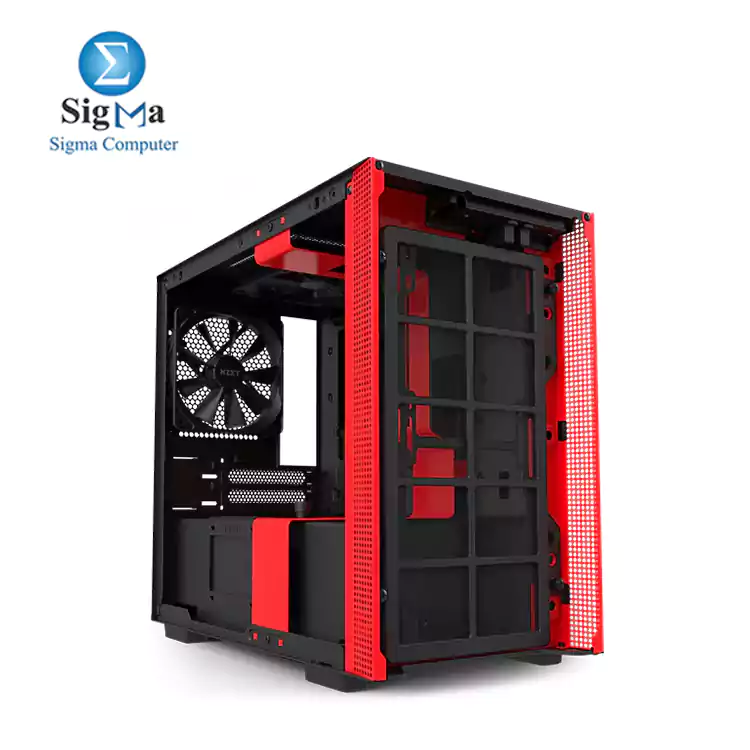 NZXT H210 CA-H210B-BR Mini ITX PC Gaming Case 2 FANS 120MM Black Red