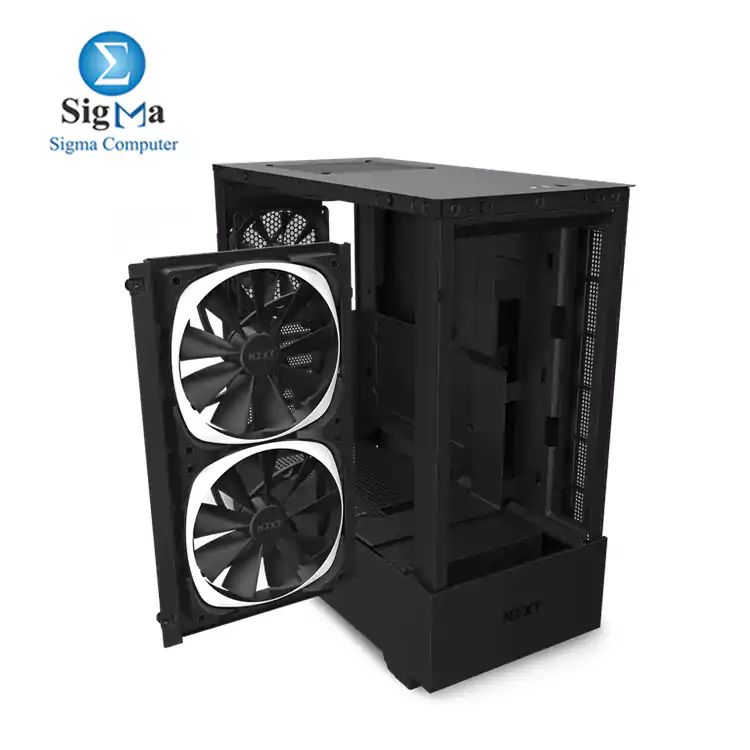 NZXT H510 Elite CA-H510E-B1 Premium Mid-Tower ATX Gaming Case 2 FANS RGB 140MM-1 FAN 120MM- 1FAN 140MM/ BLACK