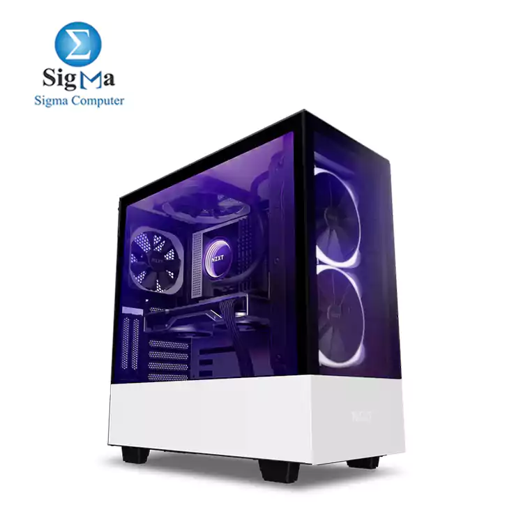 NZXT H510 Elite CA-H510E-W1 Premium Mid-Tower ATX Gaming Case 2 FANS RGB 140MM-1 FAN 120MM- 1FAN 140MM  WHITE