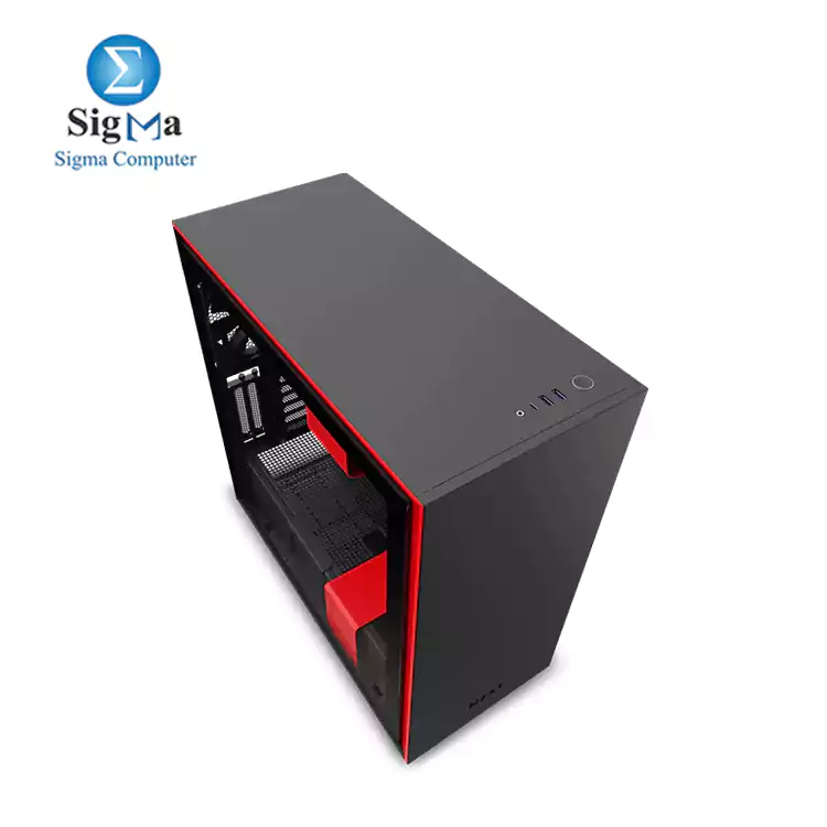 NZXT H710i FULL SMART CONTROL CA-H710i-BR ATX Mid Tower 3FANS 120mm- 1FAN 140mm Gaming Case-BLACK/RED