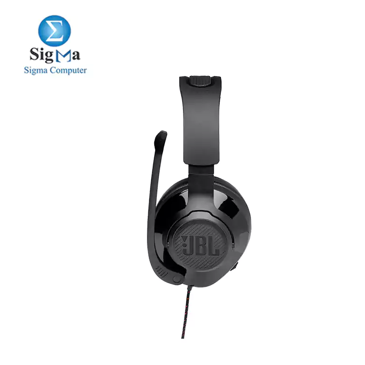 JBL Quantum 200 Wired over-ear gaming headset with flip-up mic