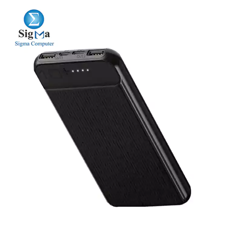 Remax RPP-159 Suchy Series Power Bank with 2 Charging Ports, 10000 mAh - Black