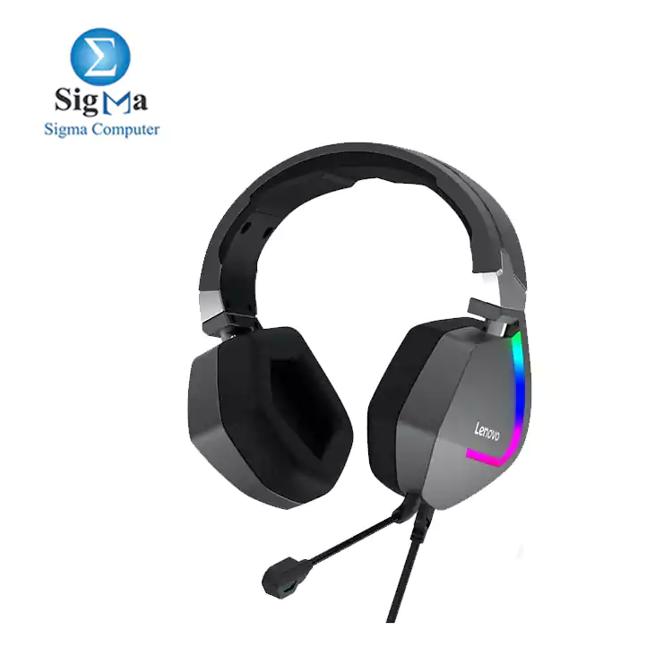 Lenovo H402 Gaming Headphone USB 7.1 Surround Sound Deep Bass RGB Colorful Headset Light with Mic for Laptop Gamer - 3.5 m USB