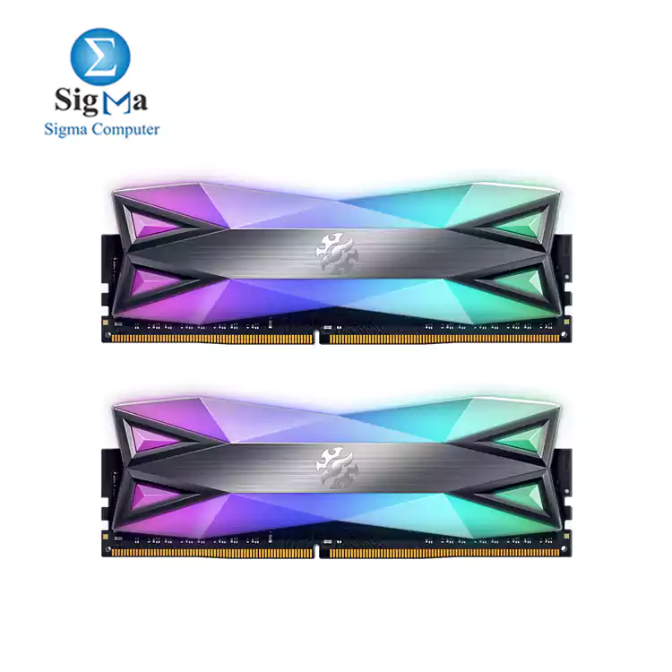 XPG SPECTRIX D60 RGB Desktop Memory 32GB  2x16GB  DDR4 3600MHz GREY