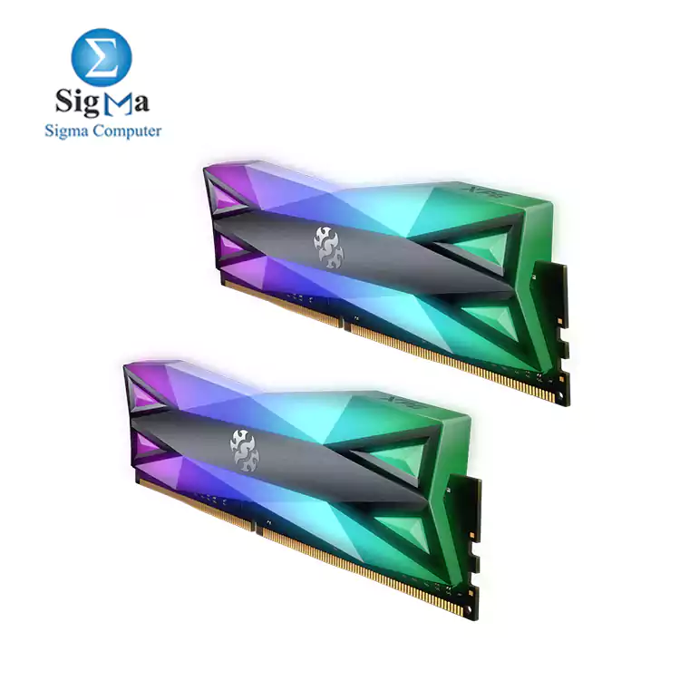 XPG SPECTRIX D60 RGB Desktop Memory 32GB  2x16GB  DDR4 3600MHz GREY