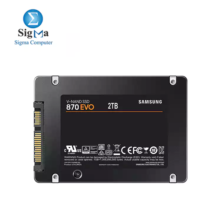 SAMSUNG 870 EVO 2TB SATA III 2.5 NAND-TLC-DRAM-Up to 560 530 MB s