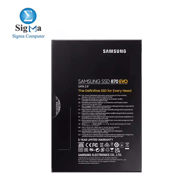 SAMSUNG 870 EVO 2TB SATA III 2.5 NAND-TLC-DRAM-Up to 560 530 MB s