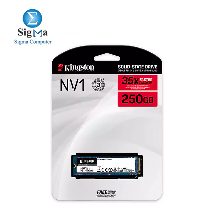 Kingston NV1 250G M.2 2280 NVMe PCIe Internal SSD Up to 2100 MB s SNVS 250G