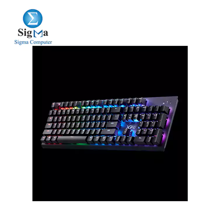 XPG MAGE Mechanical Gaming Keyboard RGB Backlit Linear and Quiet Red Switch  Detachable USB Type-C Cable  and Anti-ghosting  Full Size Keyboard  MAGE104RD-BKCWW 