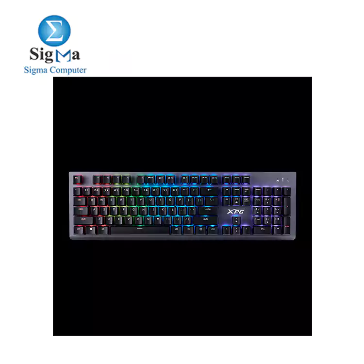 XPG MAGE Mechanical Gaming Keyboard RGB Backlit Linear and Quiet Red Switch  Detachable USB Type-C Cable  and Anti-ghosting  Full Size Keyboard  MAGE104RD-BKCWW 