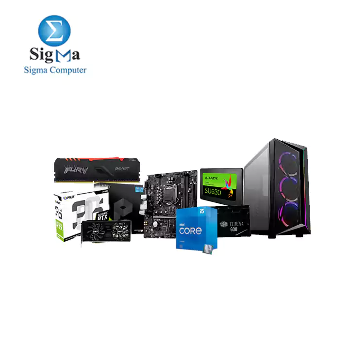 BUNDLE MSI B560M PRO-E Intel Processor Core i5-11400F Kingston Fury Beast RGB 8GB PALIT GeForce RTX 3060 ADATA SU630 240GB SSD Cooler Master CMP 510 ARGB POWER SUPPLY 600W 80 PLUSE 