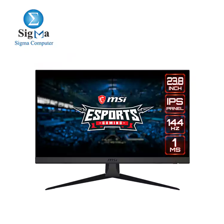 MSI Optix G242 IPS Esports Gaming Monitor - 23.8 inch  16 9 Full HD  1920x1080   144Hz  1ms Response Time  Less Blue Light  VESA Mounting  Display Port  HDMI